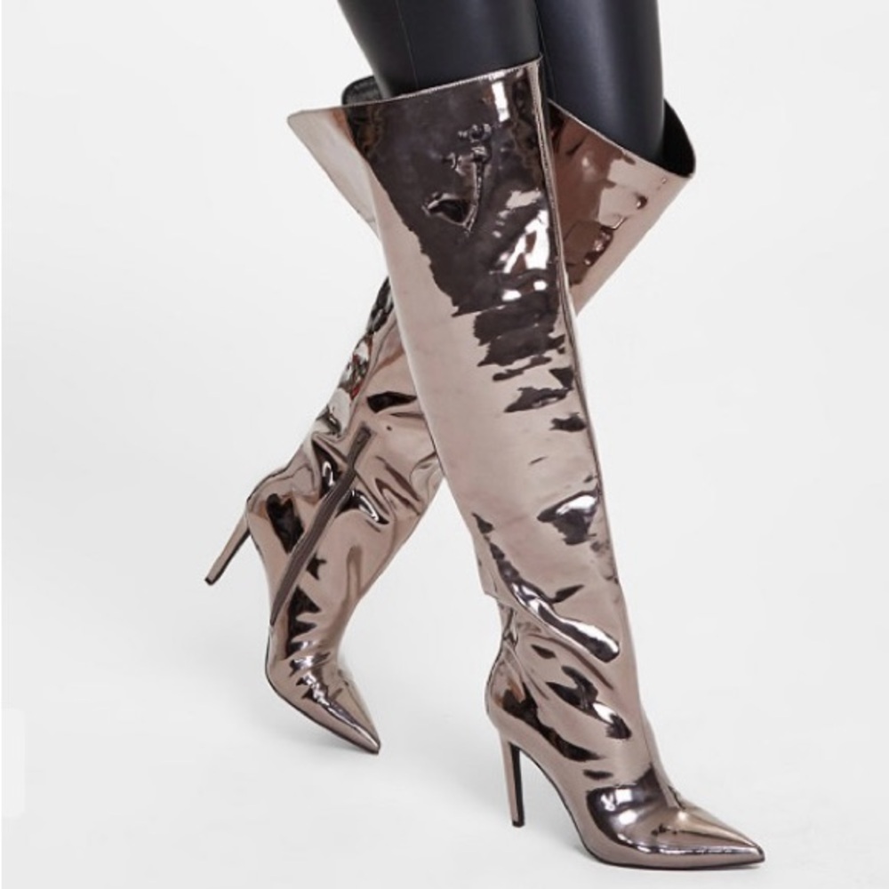 INC Sedona over the knee boots - pewter